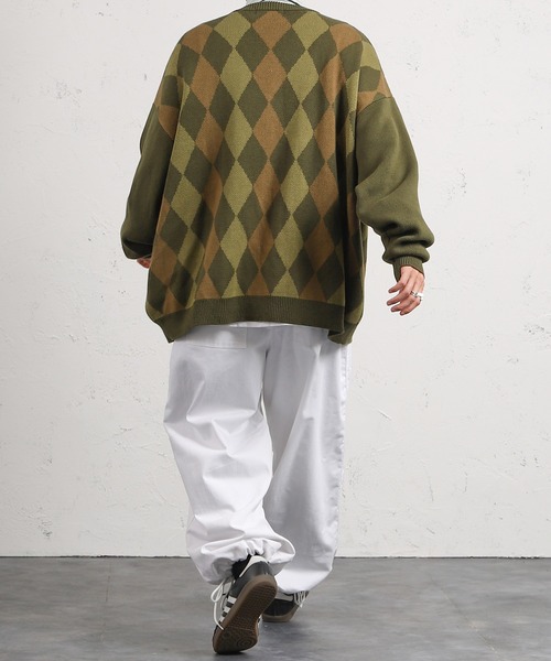 kutir（クティール）の「スプリングアーガイルカーディガン（カーディガン/ボレロ・メンズ・ブラック/ダークブラウン/イエロー/グリーン・MEDIUM/LARGE）」の12枚目の写真