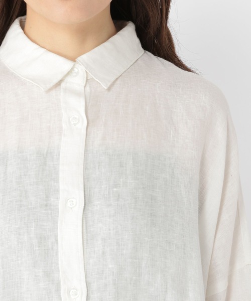 studio CLIP（スタディオクリップ）の「《リネン100％》リネンポンチョ風シャツ（シャツ/ブラウス・レディース・ブラウン/グリーン/オフホワイト/イエロー・FREE）」の15枚目の写真