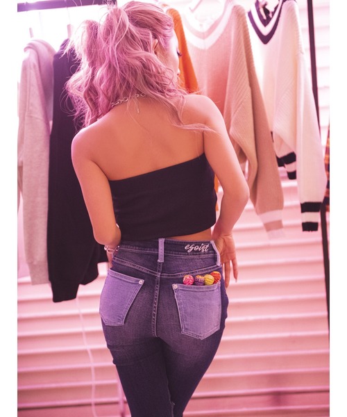 EGOIST(エゴイスト)の「パーツ配色スキニーパンツ(デニムパンツ・レディース・ライトブルー/ネイビー・SS/M/S)」の12枚目の写真