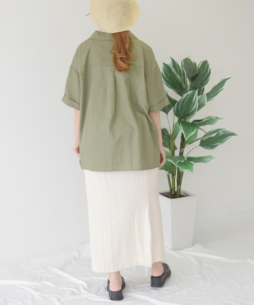 sango(sango)の「コットンリネン開襟シャツ(シャツ/ブラウス・レディース・ライトグリーン/サンドベージュ/モカ/ナチュラル・FREE)」の22枚目の写真