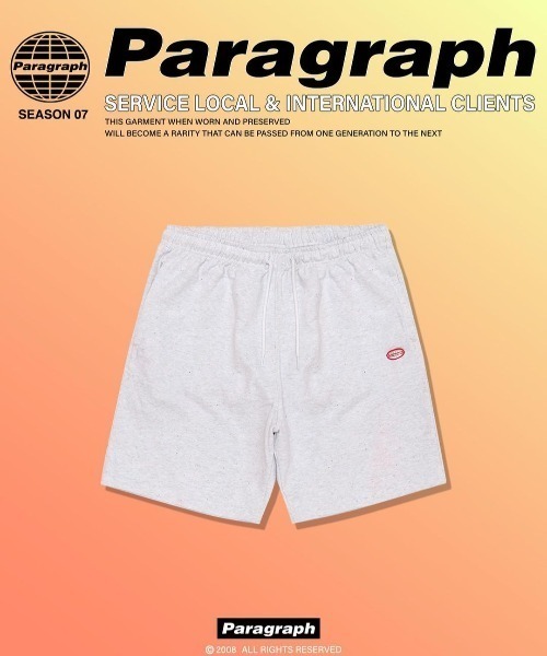 Paragraph(パラグラフ)の「A'GEM/9 × .kom『paragraph/パラグラフ』One Point Logo Half Pants/ワンポイントロゴ ハーフパンツ(その他パンツ・メンズ・ライトグレー・FREE)」の1枚目の写真