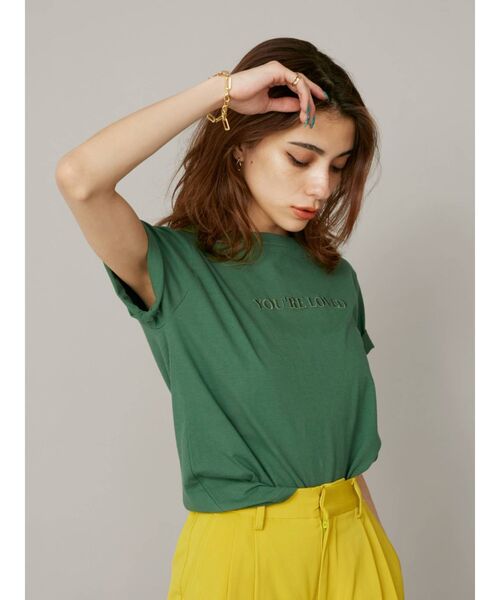 EVRIS(エヴリス)の「Embroidary Tシャツ(Tシャツ/カットソー・レディース・ホワイト/ブラック/ベージュ/グリーン・FREE)」の11枚目の写真