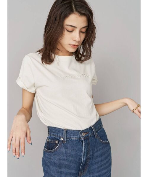 EVRIS(エヴリス)の「Embroidary Tシャツ(Tシャツ/カットソー・レディース・ホワイト/ブラック/ベージュ/グリーン・FREE)」の14枚目の写真