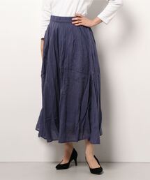 Samansa Mos2 blue | ボイルギャザースカート(スカート)