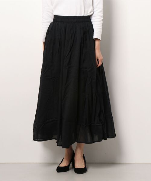 Samansa Mos2 blue（サマンサモスモスブルー）の「ボイルギャザースカート（スカート・レディース・イエロー/ネイビー/ブラック/ベージュ・ﾌﾘ-）」の10枚目の写真