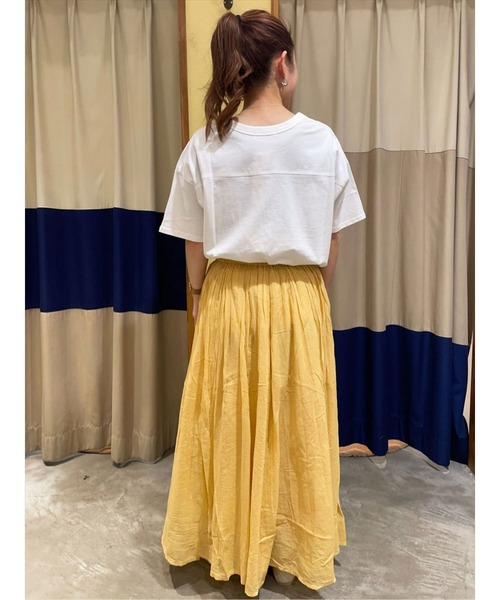Samansa Mos2 blue（サマンサモスモスブルー）の「ボイルギャザースカート（スカート・レディース・イエロー/ネイビー/ブラック/ベージュ・ﾌﾘ-）」の8枚目の写真