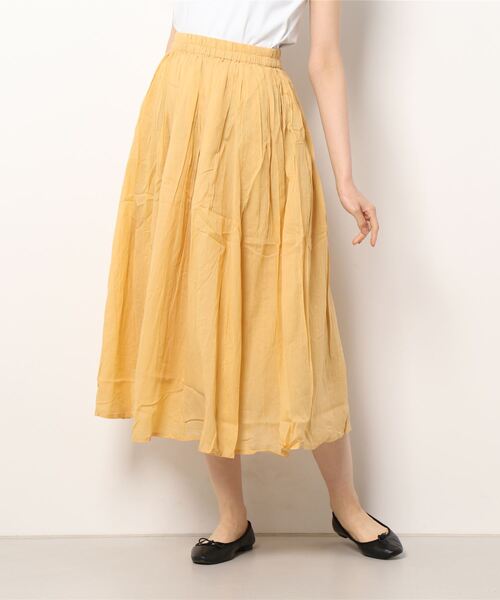 Samansa Mos2 blue（サマンサモスモスブルー）の「ボイルギャザースカート（スカート・レディース・イエロー/ネイビー/ブラック/ベージュ・ﾌﾘ-）」の11枚目の写真