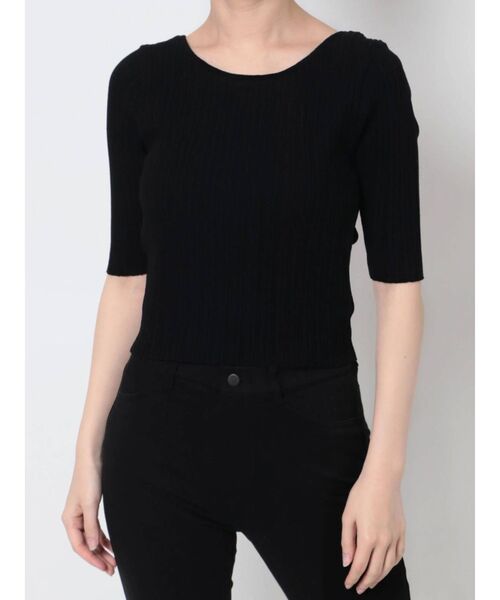 MURUA（ムルーア）の「ディープバックオープンニット(インナーブラ付）（ニット/セーター・レディース・グリーン/ブラック/アイボリー/オレンジ・FREE）」の19枚目の写真