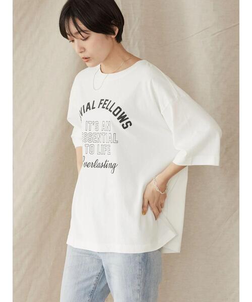 AMERICAN HOLIC（アメリカンホリック）の「BIGロゴカットプルオーバー（Tシャツ/カットソー・レディース・チャコールグレー/ネイビー/オフホワイト・M/L）」の4枚目の写真