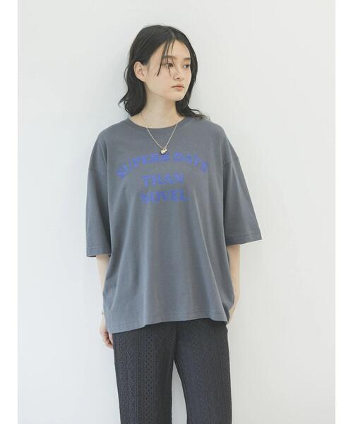 AMERICAN HOLIC（アメリカンホリック）の「BIGロゴカットプルオーバー（Tシャツ/カットソー・レディース・チャコールグレー/ネイビー/オフホワイト・M/L）」の21枚目の写真