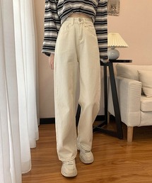 YUGA ハイウエスト ワイドレングス デニムパンツ