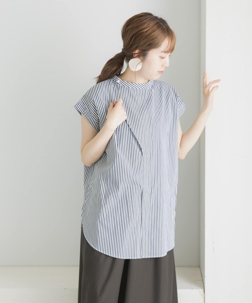 LAATO（ラート）の「2WAY BANDCOLLAR SUMMER SHIRTS（シャツ/ブラウス・レディース・ブラック/ベージュ/ピンク・FREE）」の7枚目の写真