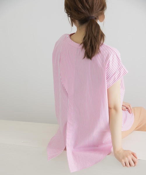 LAATO（ラート）の「2WAY BANDCOLLAR SUMMER SHIRTS（シャツ/ブラウス・レディース・ブラック/ベージュ/ピンク・FREE）」の15枚目の写真