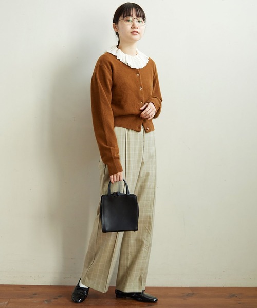 fig London(フィグロンドン)の「uncle CHECK PT(スラックス・レディース・ベージュ/グリーン・FREE)」の20枚目の写真