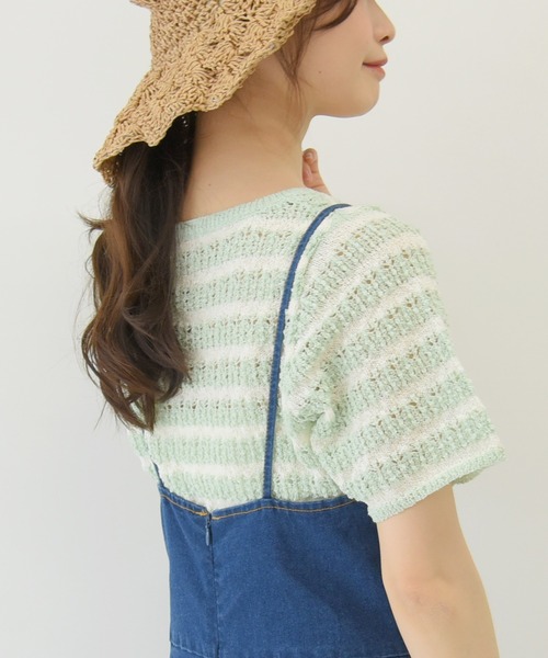 sango（sango）の「透かし編みぽこぽこニットプルオーバー（ニット/セーター・レディース・サックスブルー/ミント/ライトピンク・FREE）」の7枚目の写真