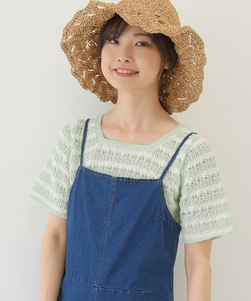 sango（sango）の「透かし編みぽこぽこニットプルオーバー（ニット/セーター・レディース・サックスブルー/ミント/ライトピンク・FREE）」の6枚目の写真