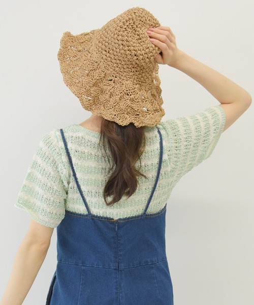 sango（sango）の「透かし編みぽこぽこニットプルオーバー（ニット/セーター・レディース・サックスブルー/ミント/ライトピンク・FREE）」の5枚目の写真