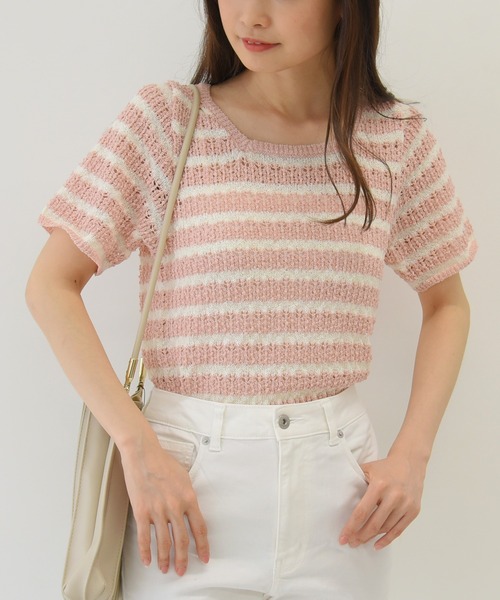 sango（sango）の「透かし編みぽこぽこニットプルオーバー（ニット/セーター・レディース・サックスブルー/ミント/ライトピンク・FREE）」の14枚目の写真