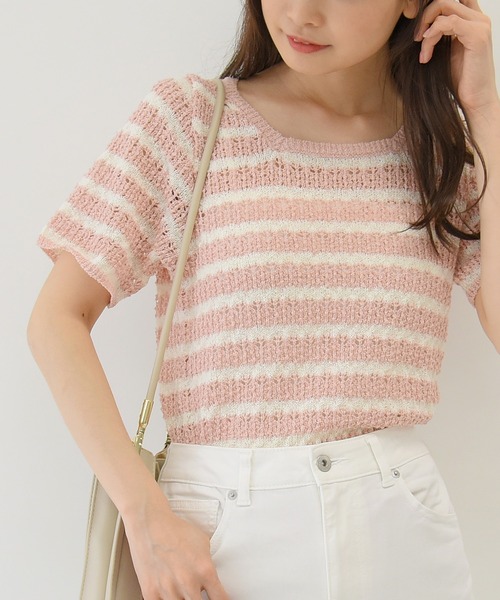 sango（sango）の「透かし編みぽこぽこニットプルオーバー（ニット/セーター・レディース・サックスブルー/ミント/ライトピンク・FREE）」の15枚目の写真