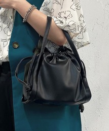 apres jour mignon | 【apresjour mignon×ARIAZ】フェイクレザー巾着バッグ(ハンドバッグ)