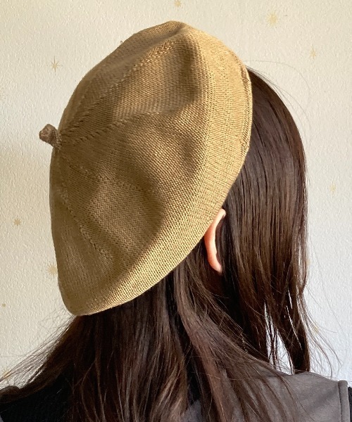 Auntie Rosa（アンティローザ）の「サマーニット カラーベレー帽（ハンチング/ベレー帽・レディース・ブラック/ベージュ/オフホワイト/ブルー・ONE SIZE）」の12枚目の写真