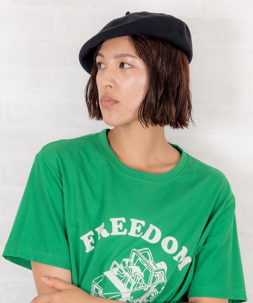 Auntie Rosa（アンティローザ）の「サマーニット カラーベレー帽（ハンチング/ベレー帽・レディース・ブラック/ベージュ/オフホワイト/ブルー・ONE SIZE）」の20枚目の写真