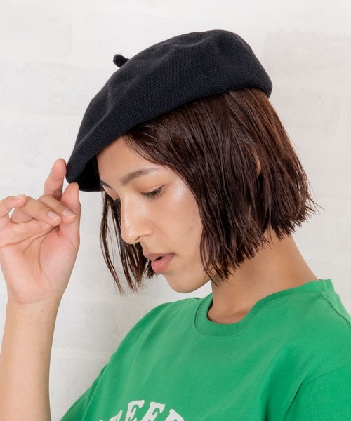 Auntie Rosa（アンティローザ）の「サマーニット カラーベレー帽（ハンチング/ベレー帽・レディース・ブラック/ベージュ/オフホワイト/ブルー・ONE SIZE）」の21枚目の写真