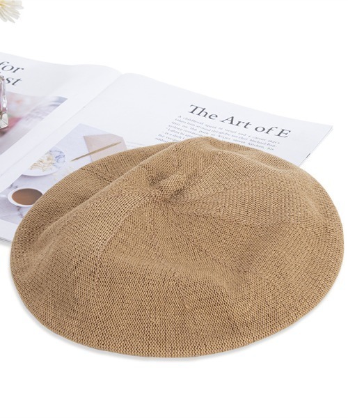 Auntie Rosa（アンティローザ）の「サマーニット カラーベレー帽（ハンチング/ベレー帽・レディース・ブラック/ベージュ/オフホワイト/ブルー・ONE SIZE）」の13枚目の写真