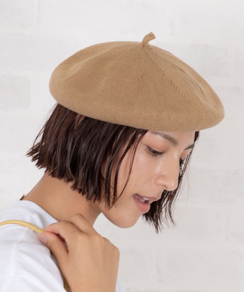 Auntie Rosa（アンティローザ）の「サマーニット カラーベレー帽（ハンチング/ベレー帽・レディース・ブラック/ベージュ/オフホワイト/ブルー・ONE SIZE）」の16枚目の写真