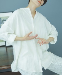 GENE HEAVENS | (GENE HEAVENS)コットンガーゼバンドカラーシャツ(シャツ/ブラウス)