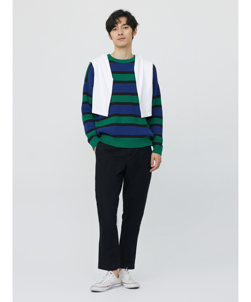 GAP（ギャップ）の「オーバーサイズ ストライプ セーター（ニット/セーター・メンズ・ベージュ/グリーン/ブラック×ホワイト・S/M/L/XL/XS）」の6枚目の写真