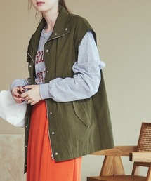 スタンドカラーミリタリーベスト