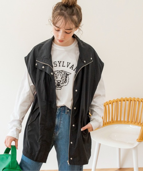 ANGIE（アンジー）の「スタンドカラーミリタリーベスト（ベスト・レディース・ブラック/カーキ/アイボリー・FREE）」の3枚目の写真