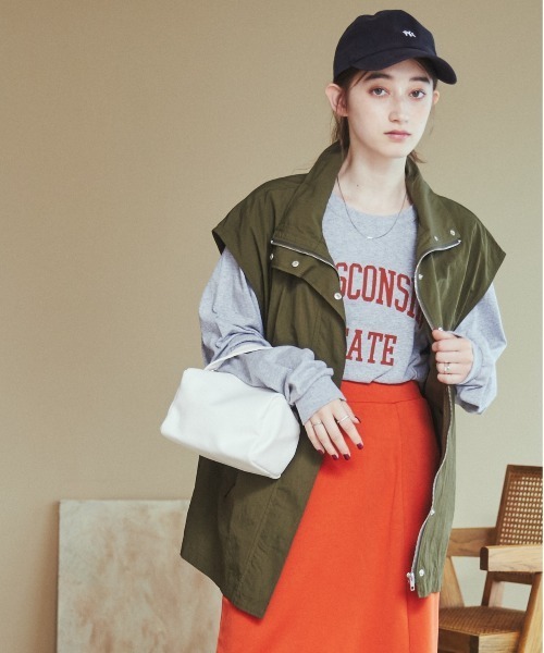 ANGIE（アンジー）の「スタンドカラーミリタリーベスト（ベスト・レディース・ブラック/カーキ/アイボリー・FREE）」の21枚目の写真