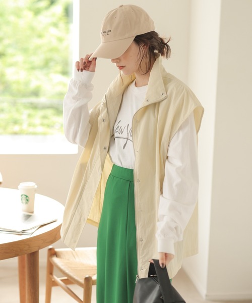 ANGIE（アンジー）の「スタンドカラーミリタリーベスト（ベスト・レディース・ブラック/カーキ/アイボリー・FREE）」の11枚目の写真