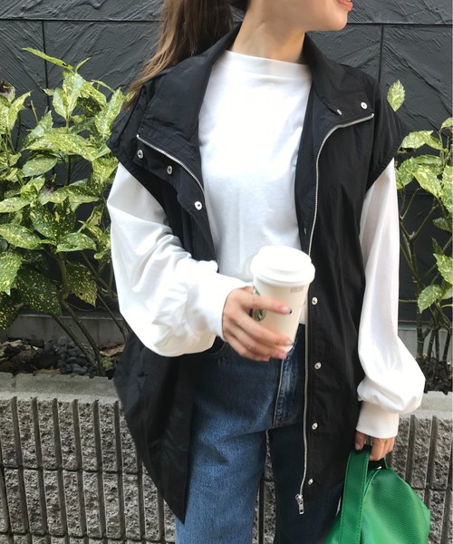 ANGIE（アンジー）の「スタンドカラーミリタリーベスト（ベスト・レディース・ブラック/カーキ/アイボリー・FREE）」の16枚目の写真