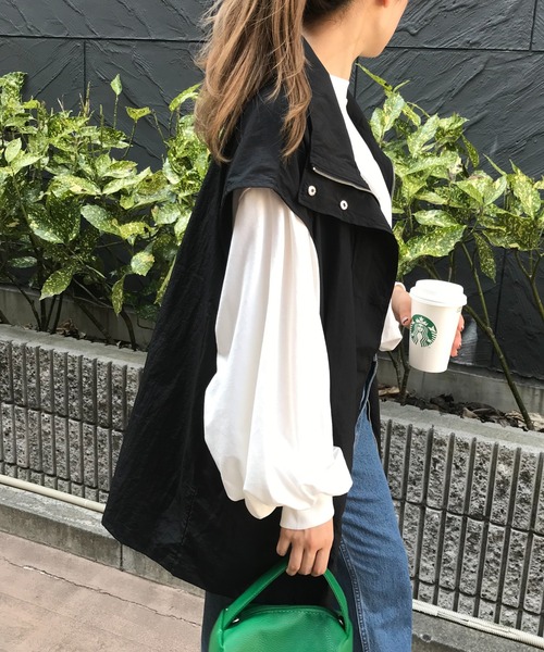 AP STUDIO 38880円 完売品 スタンドカラーミリタリーベスト ミリタリースタンドカラーベスト/earth music&ecology（アース