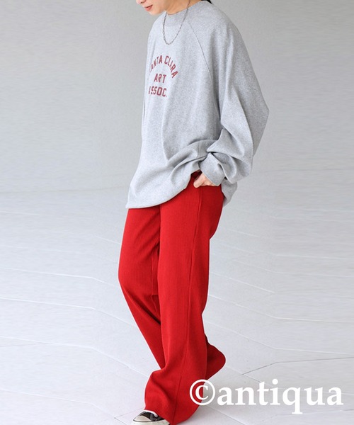 antiqua(アンティカ)の「古着のような愛らしさ。ロゴプリントフライストップス(Tシャツ/カットソー・レディース・チャコールグレー/グリーン/杢グレー・FREE)」の10枚目の写真
