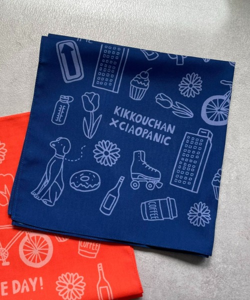 CIAOPANIC（チャオパニック）の「【きっこうちゃん×CIAOPANIC】コラボバンダナ（バンダナ/スカーフ・メンズ・ネイビー/レッド/オレンジ/グリーン・FREE）」の10枚目の写真