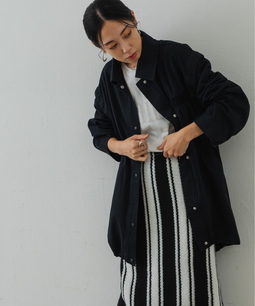 Shelly island（シェリーアイランド）の「2WAYミリタリージャケット/ベスト（ミリタリージャケット・レディース・ブラック/カーキ・M）」の3枚目の写真