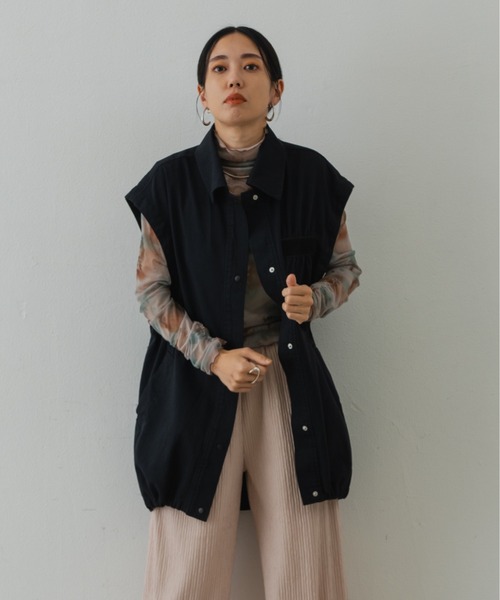 Shelly island（シェリーアイランド）の「2WAYミリタリージャケット/ベスト（ミリタリージャケット・レディース・ブラック/カーキ・M）」の8枚目の写真