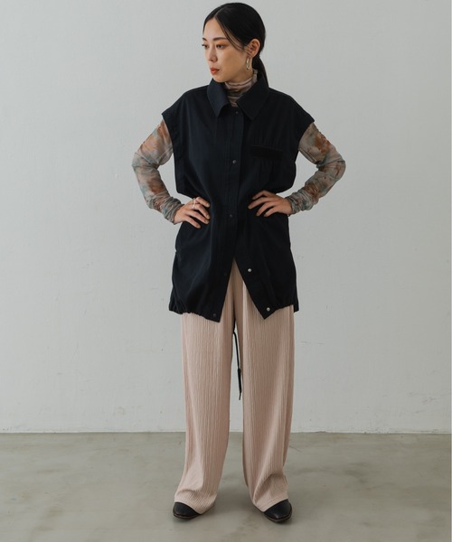 Shelly island（シェリーアイランド）の「2WAYミリタリージャケット/ベスト（ミリタリージャケット・レディース・ブラック/カーキ・M）」の10枚目の写真