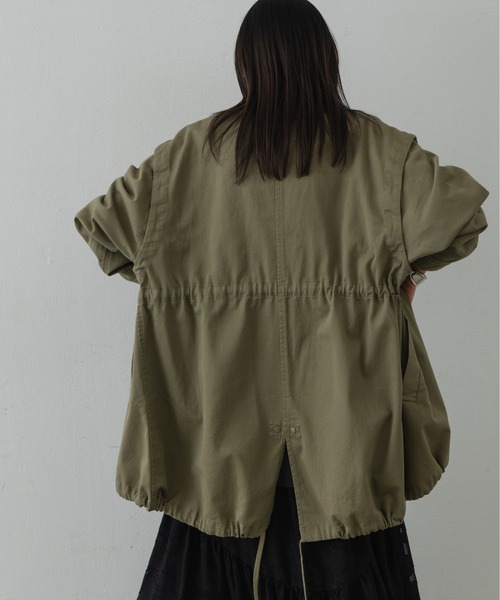 Shelly island（シェリーアイランド）の「2WAYミリタリージャケット/ベスト（ミリタリージャケット・レディース・ブラック/カーキ・M）」の19枚目の写真