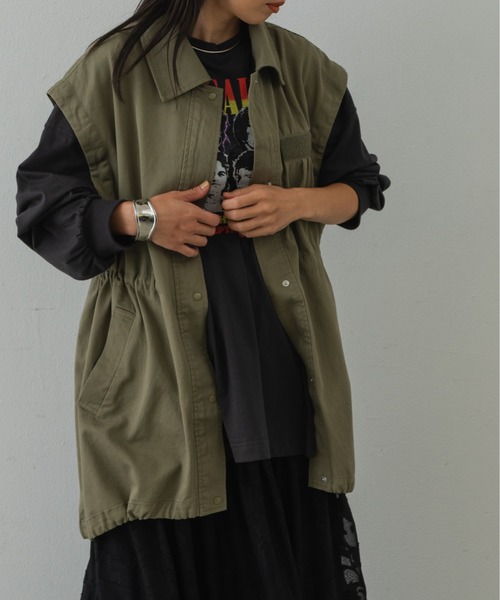 Shelly island（シェリーアイランド）の「2WAYミリタリージャケット/ベスト（ミリタリージャケット・レディース・ブラック/カーキ・M）」の21枚目の写真