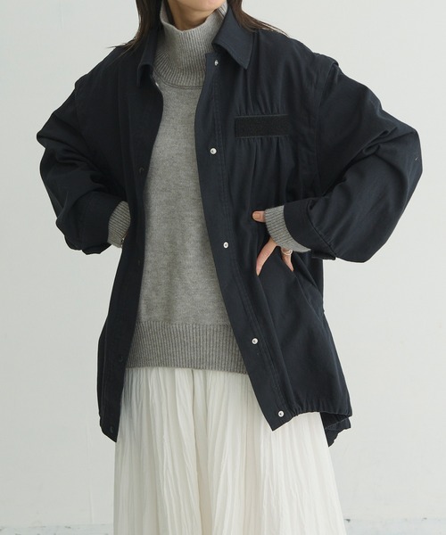 Shelly island（シェリーアイランド）の「2WAYミリタリージャケット/ベスト（ミリタリージャケット・レディース・ブラック/カーキ・M）」の13枚目の写真