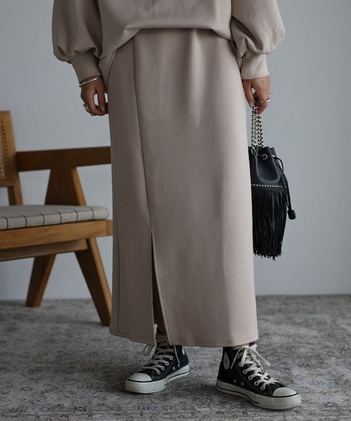 Bonjour Sagan（ボンジュールサガン）の「ストレッチスリットスカート（スカート・レディース・ブラック/ピンク/グレイッシュベージュ/テラコッタ・FREE）」の3枚目の写真