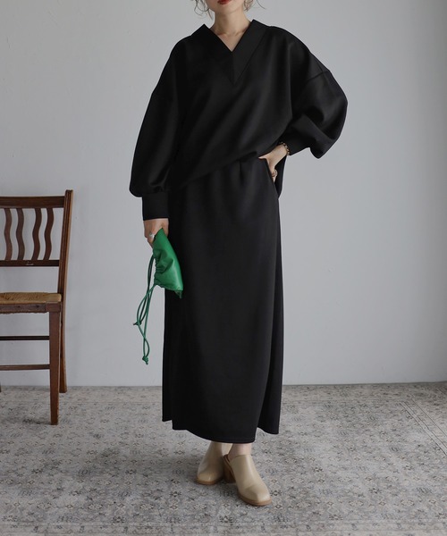 Bonjour Sagan（ボンジュールサガン）の「ストレッチスリットスカート（スカート・レディース・ブラック/ピンク/グレイッシュベージュ/テラコッタ・FREE）」の13枚目の写真