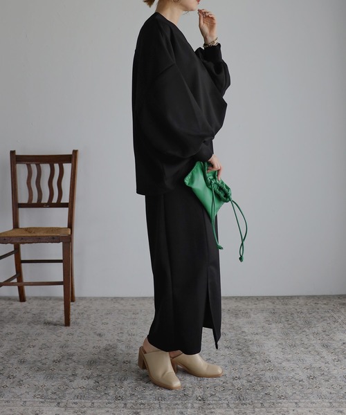 Bonjour Sagan（ボンジュールサガン）の「ストレッチスリットスカート（スカート・レディース・ブラック/ピンク/グレイッシュベージュ/テラコッタ・FREE）」の14枚目の写真