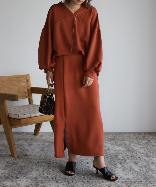 Bonjour Sagan（ボンジュールサガン）の「ストレッチスリットスカート（スカート・レディース・ブラック/ピンク/グレイッシュベージュ/テラコッタ・FREE）」の16枚目の写真