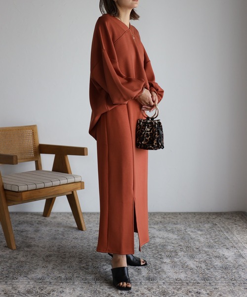 Bonjour Sagan（ボンジュールサガン）の「ストレッチスリットスカート（スカート・レディース・ブラック/ピンク/グレイッシュベージュ/テラコッタ・FREE）」の18枚目の写真